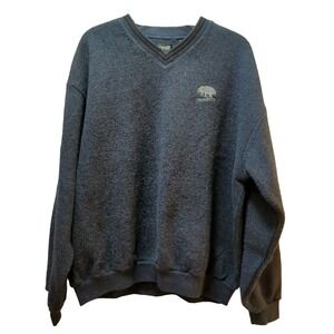 Ping sweater L large Chicopee Woods Golf Course logo blue black fleece inner